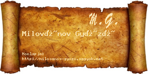 Milovánov Győző névjegykártya